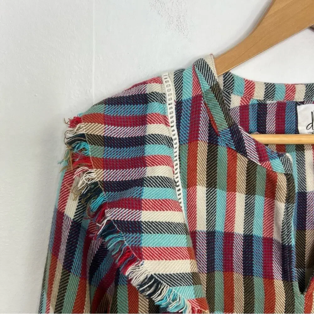 Anthropologie dRA Ruffle Plaid Kelsey Boho Top Size Medium - Picture 4 of 11